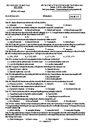 Đề thi thử Tốt nghiệp THPT môn Sinh học - Mã đề 217 - Năm học 2020-2021 - Sở giáo dục và đào tạo Bắc Ninh (Có đáp án)